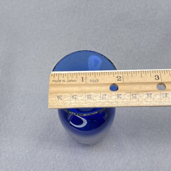 Randsfjord Glass Cobalt Blue Vase Mini 5.25" Made In Norway Original Sticker - Picture 7 of 7